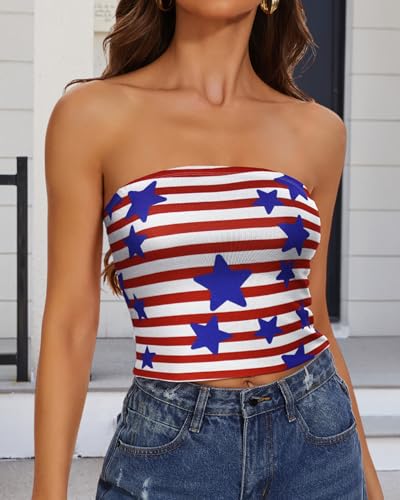 Image of Summer Tube Tops Basic Crop Tops for Women Strapless Tank Casual Tunics Sexy Short Shirts 2026