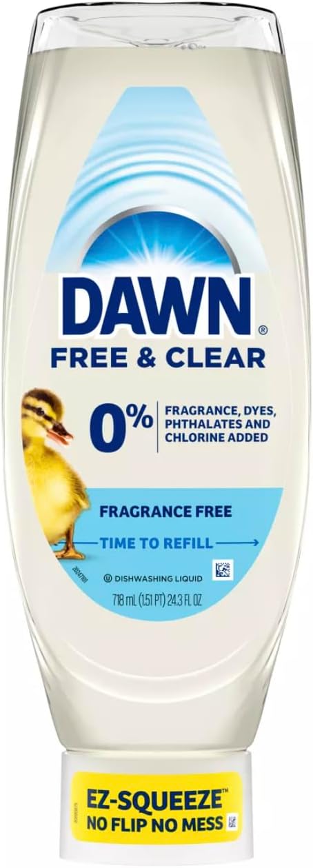 Dawn Free & Clear EZ-Squeeze Dish Soap, Lemon Essence (Pack of 2)