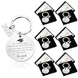 Huquary 6 Pack 2026 Graduation Keychain Gift Class of 2026 Bible Verse Key Chain with Box Religious Keychain for College Senior Night