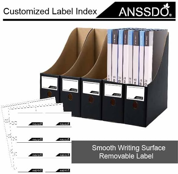 Miniatura 3 de Paquete de 24 soportes de cartón negro para revistas, organizador de archivos de revistas, caja de almacenamiento de revistas, organizador de