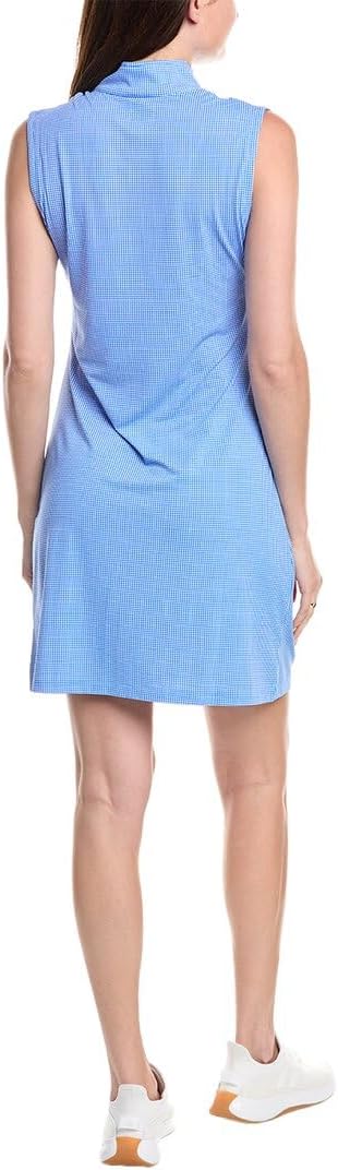 IBKUL Athleisure Wear Sun Protective UPF 50+ Icefil Cooling Mini Check Sleeveless Mock Neck Dress 58754 - Image 2