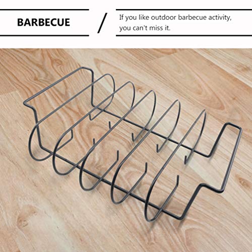 BESPORTBLE Churrasqueira Churrasqueira Grelha Antiaderente Suporte para Assar Churrasco de Ferro Sup