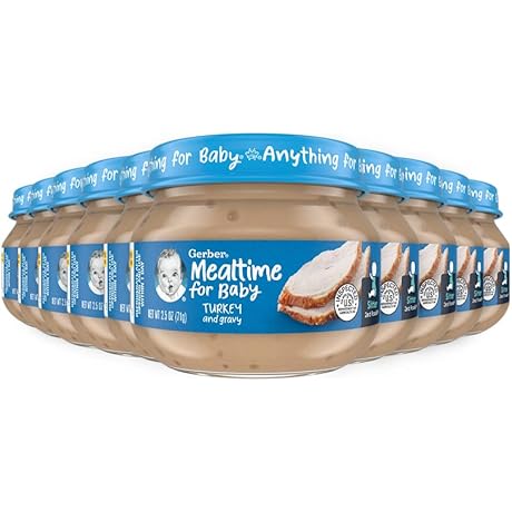 Gerber Baby Foods 2nd Foods Meat, Turkey & Gravy, Mealtime for Baby,...