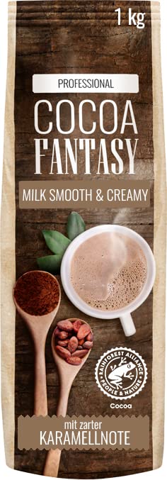 Cocoa Fantasy Milk Smooth & Creamy Kakaopulver für cremige heiße Schokolade, Kakaopulver für heiße Schokolade, 14% Kakaoanteil, 1 kg
