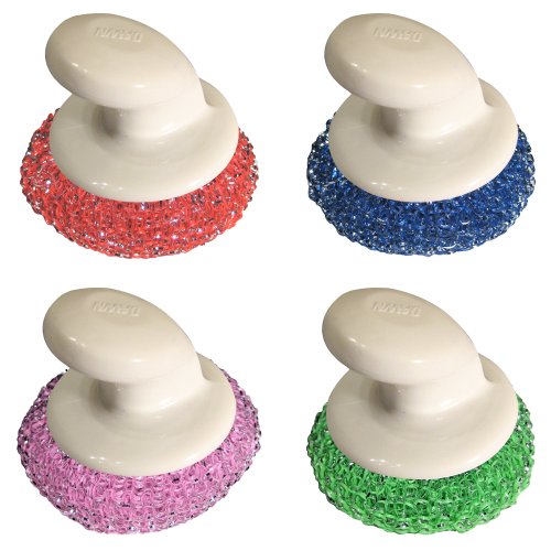 Dawn Sparkling Mesh Scrubbers, Sparkle Ez Griptm Dish Scrubbers With Handle. Pack Of 4 #TOP5