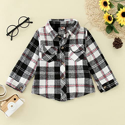 Boy Coats 4t Girls Shirt Coat Jacket Plaid Long Sleeve Kids Turn Down Collar Button Tops Outwear (Grey, 18-24 Months)3