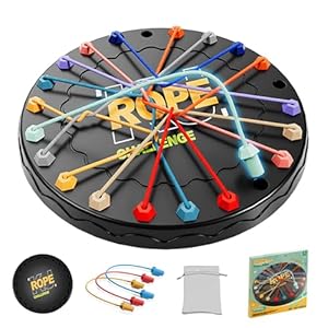 Rope Untangling Puzzle Game, Educational Strategy Board Game for Kids & Adults, Family Travel Party Games with Multi-Level Challenges, Gifts for All Ages(Manual on Box)