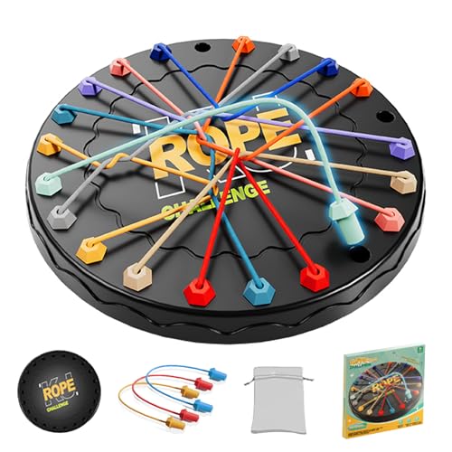 rope untangling puzzle game educational strategy board game for kids amp adults family travel party games with multi-level challenges gifts for all agesmanual on box