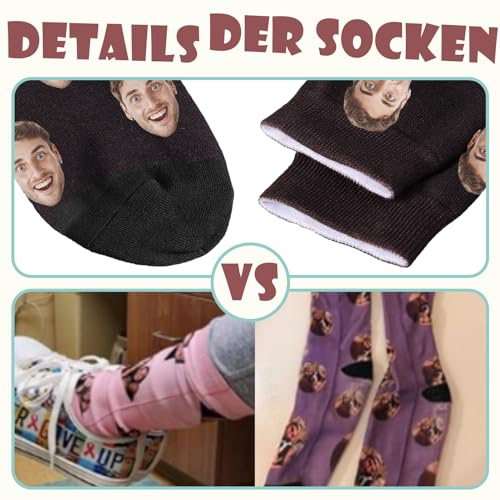 ALBK Personalisierte Socken mit Foto und Gesicht - Individuelle Bilder für Unisex, Damen, Herren - Lustige Weihnachten Geburtstagsgeschenk