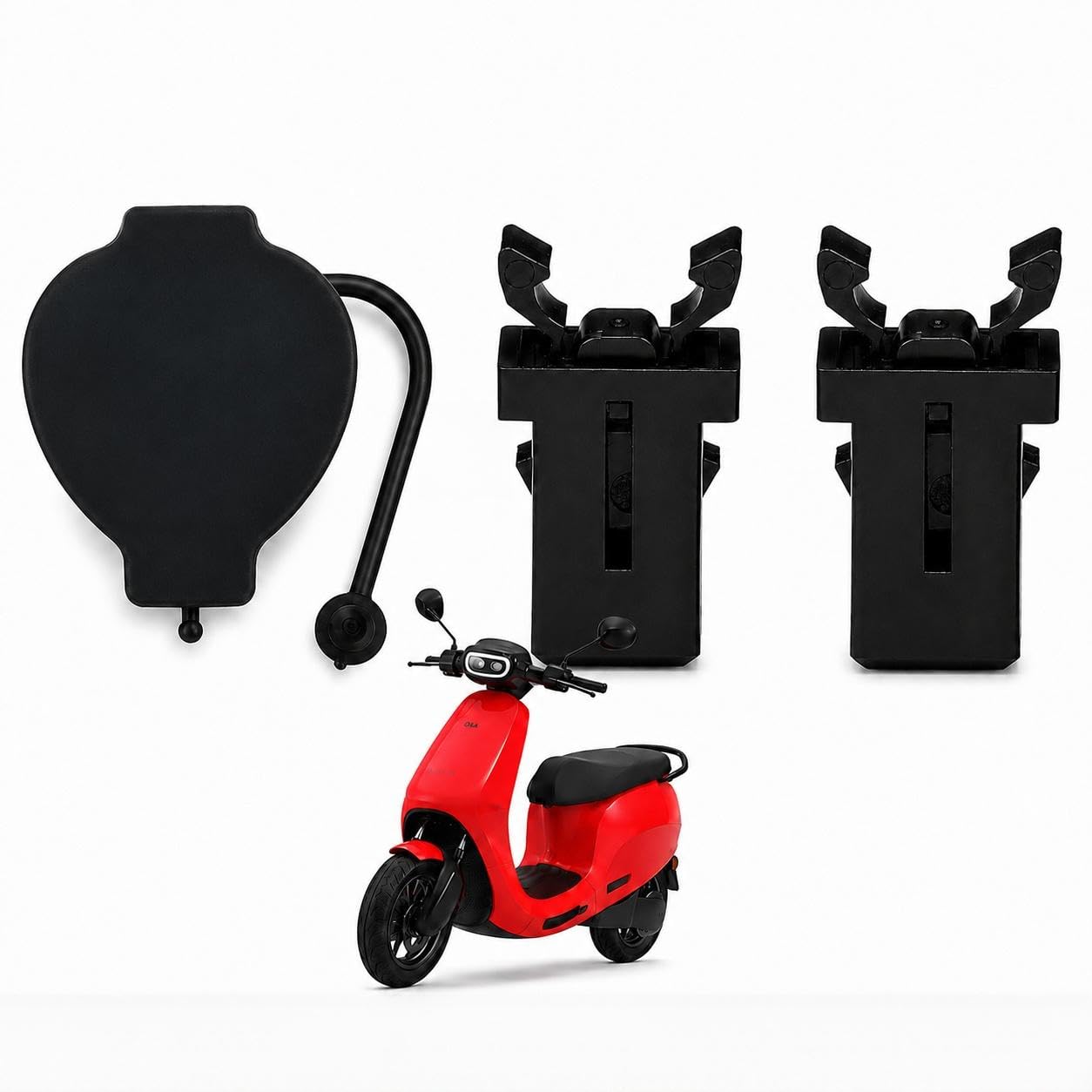 Charger Socket Dust Cap 1 + Ola Charging Push Lock Pin 2 | TPU Cover for Ola S1 Pro 1st & 2nd Gen S1 Air & S1X | Ola Charging Cover | Charging cap and chargering lock pin combo pack (3 PCs Black), cap-image-6