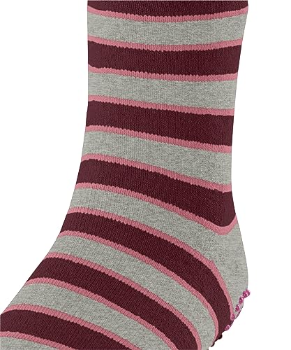 FALKE Unisex Children's Socks Simple Stripes Durable Cotton House Socks Breathable Striped Stud Print Non-Slip On The Sole 1 Pair of Slippers Socks, Red (Ruby 8830), 19-22, Red (Ruby 8830), 19-224