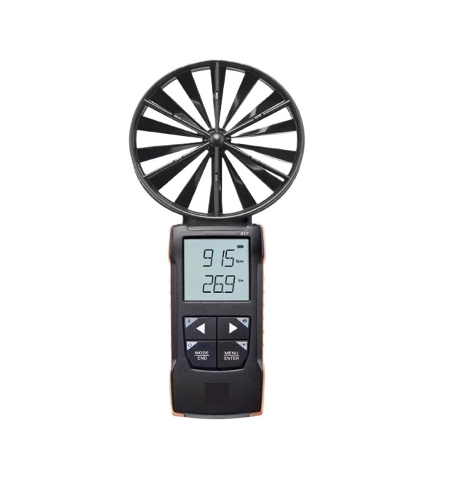417 Airflow Meter, Temperature Measurement Duct Air Conditioning Large Impeller Air Velocity and Airflow Direction Indicator(Airflow Hood)
