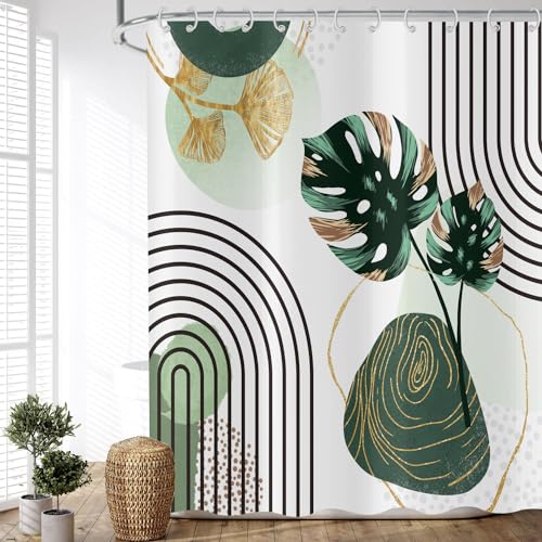 ASDCXZ Boho Leaves Shower Curtain 180x200 cm - Image 2