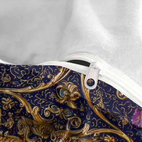 Parure de Lit Microfibre 3D Baroque 135x200cm Florale - 8
