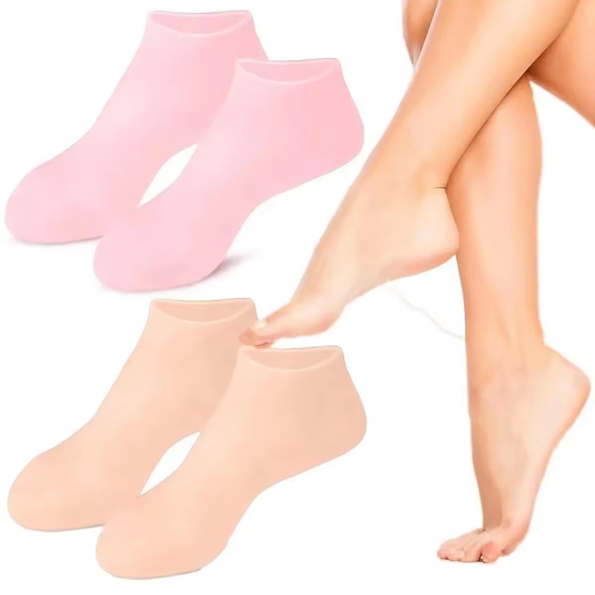 Silicon Socks Heel for Crack (1 Pair) Spa Gel Socks for Women and Men, Feet Protector Crack Heel Repair Socks with Moisturizing Natural Oil and Vitamin E Repair Dry Cracked Feet & Soften Skin (BEIGE) (B0CWVGY2XP) Amazon Price History, Amazon Price Tracker