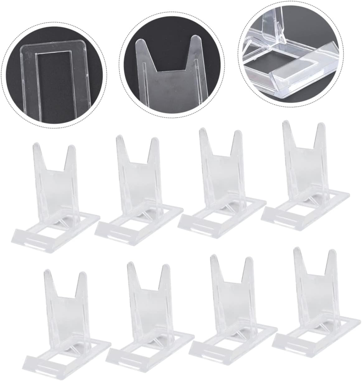 Hemoton 8pcs Acrylic Phone Holder Suction Cup Desk Riser Stand for Mobiles Tablets Sturdy image 5