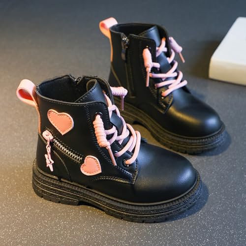 Bottes d'hiver fille à lacets décoratifs et zip fonctionnel - 7