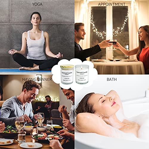 Scented Candles Gift Set For Women: Glass Aromatherapy Can Burn 40 Hours Household Aromatherapy Soy Wax Jar 5.3 Oz Scented For Bathing Yoga Meditation Perfect Birthday Christmas Gifts 2 Pack #TOP6