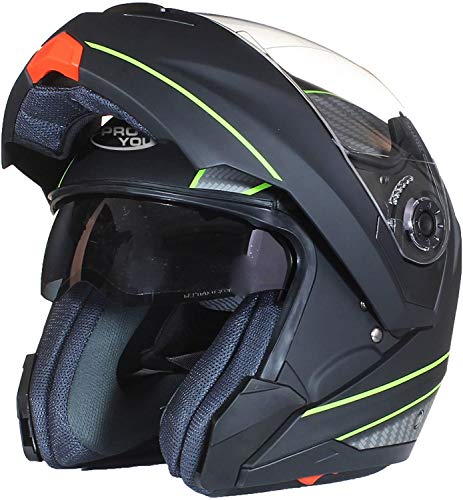 Casque Moto Modulable Casque de Moto Homme et Femme Casque Moto Integral Homme et Femme Casque Scooter Femme Adulte PRO YOU KL-899 Casque Modulable Moto Casque Cover