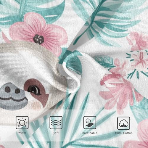 Wusikd Cartoon Sloth Boys' Underwear Cotton Pink Flowers Boys Briefs Soft Toddler Underwear 2T3