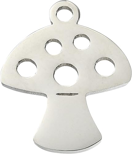 LiQunSweet 10 dijes de hongo de acero inoxidable 201 para hacer joyas