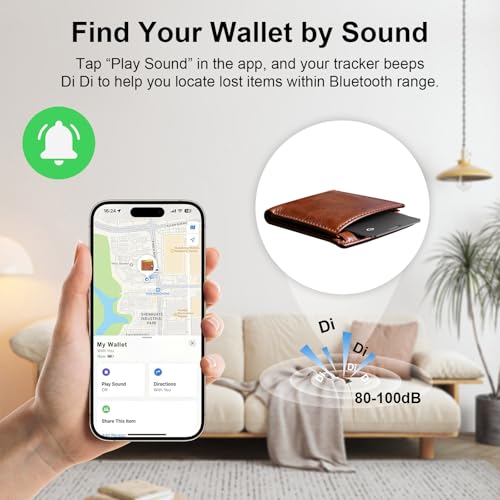 Image of 2-Pack Wallet Air Tracker Tag Compatible with Apple Find My (iOS Only), Card 0.06in Bluetooth Tracker for Wallets, Luggage, Passport, Wireless Charging, Anti-Loss Card Locator