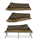 DOGBOO ポップアップテント 1人用 ソロ コット蚊帳 車中泊 蚊帳 インナーテント モスキートネット シェルター 虫よけコーティング対策 キャンプ 収納サイズ約35×35cm