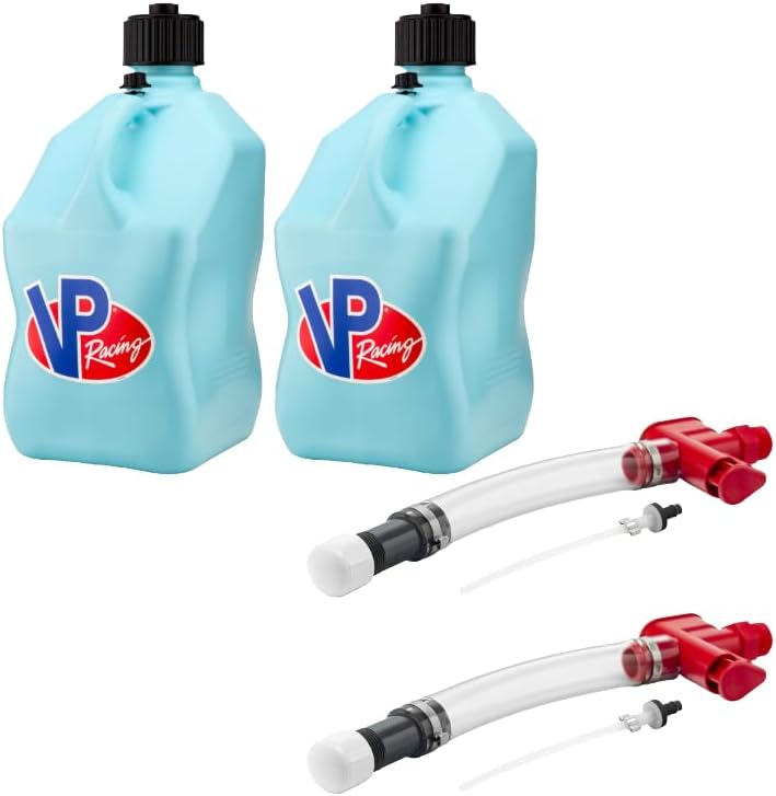 VP Racing 3632-CA, No Spill Trigger Hose Fluid Control System with VP Racing 5.5 Gallon Motorsport Racing Jug, Sky (2 Pack)