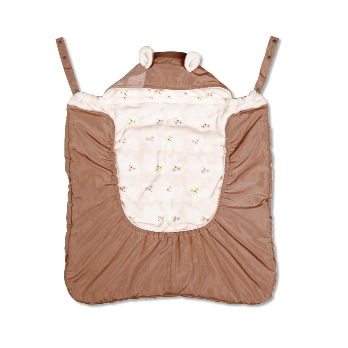 SONARIN Coupe-Vent Couverture pour Porte Bébé Hiver avec Polaire Corail Doublure Chancelière Universelle Café