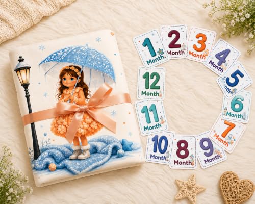 Image of NEW COMERS Baby Monthly Milestone Blanket | 1 to 12 Months Extra Soft Fleece | Best Photography Backdrop Prop | Size - 55 in to 44 inch Super Soft Fabric (Peach)