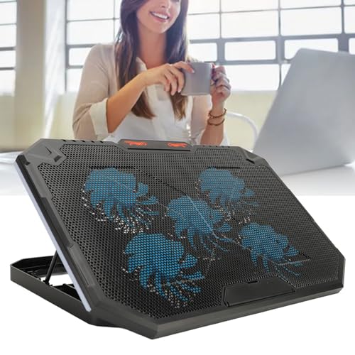 Base refrigerante con 5 ventiladores para laptops 13-17 pulg miniatura 3