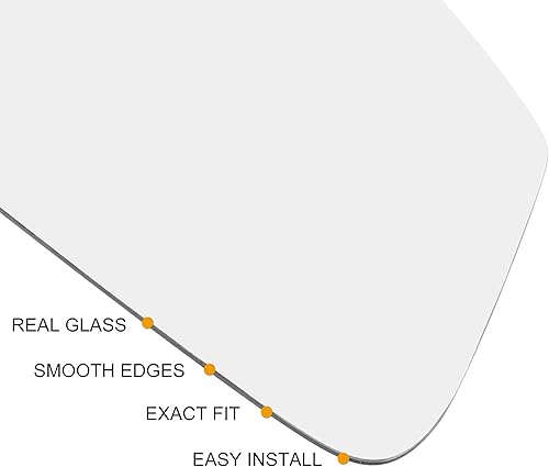 Miniatura 4 de X AUTOHAUX Espejo retrovisor de coche de repuesto con placa de respaldo calentada lado izquierdo del conductor parte superior e inferior para