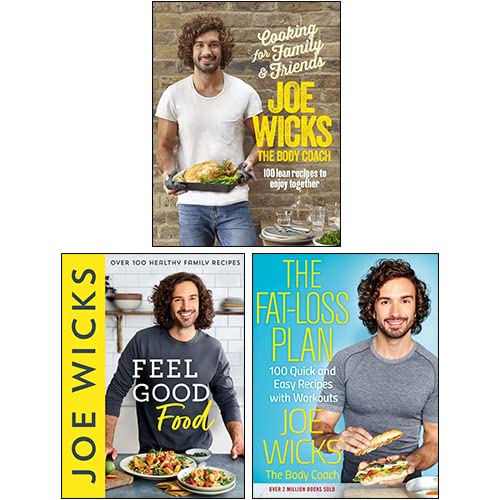 Joe Wicks 3 Books Collection Set (Cooking for Family & Friends, The Fat