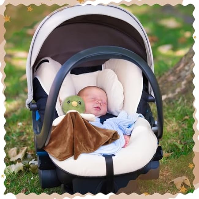 15 Inches Cute Mallard Duck Security Blanket Soft Mallard Duck Stuff Lovely Plush Sleeping Snuggle Gifts Nursery Baby Shower Decor for Newborn Toddler Stuffed Snuggle Toy Animal