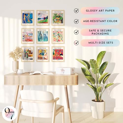 97 Decor Matisse Wall Art - Matisse Poster Set, Vintage Prints for Room Aesthetic, Abstract Painting Pictures for Dorm (8x10 UNFRAMED)