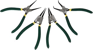 VILLCASE 4個 点重作業用内外卡簧钳スプリング式強力スナップリングプライヤー直爪曲爪付きメカニック作業用修理工具