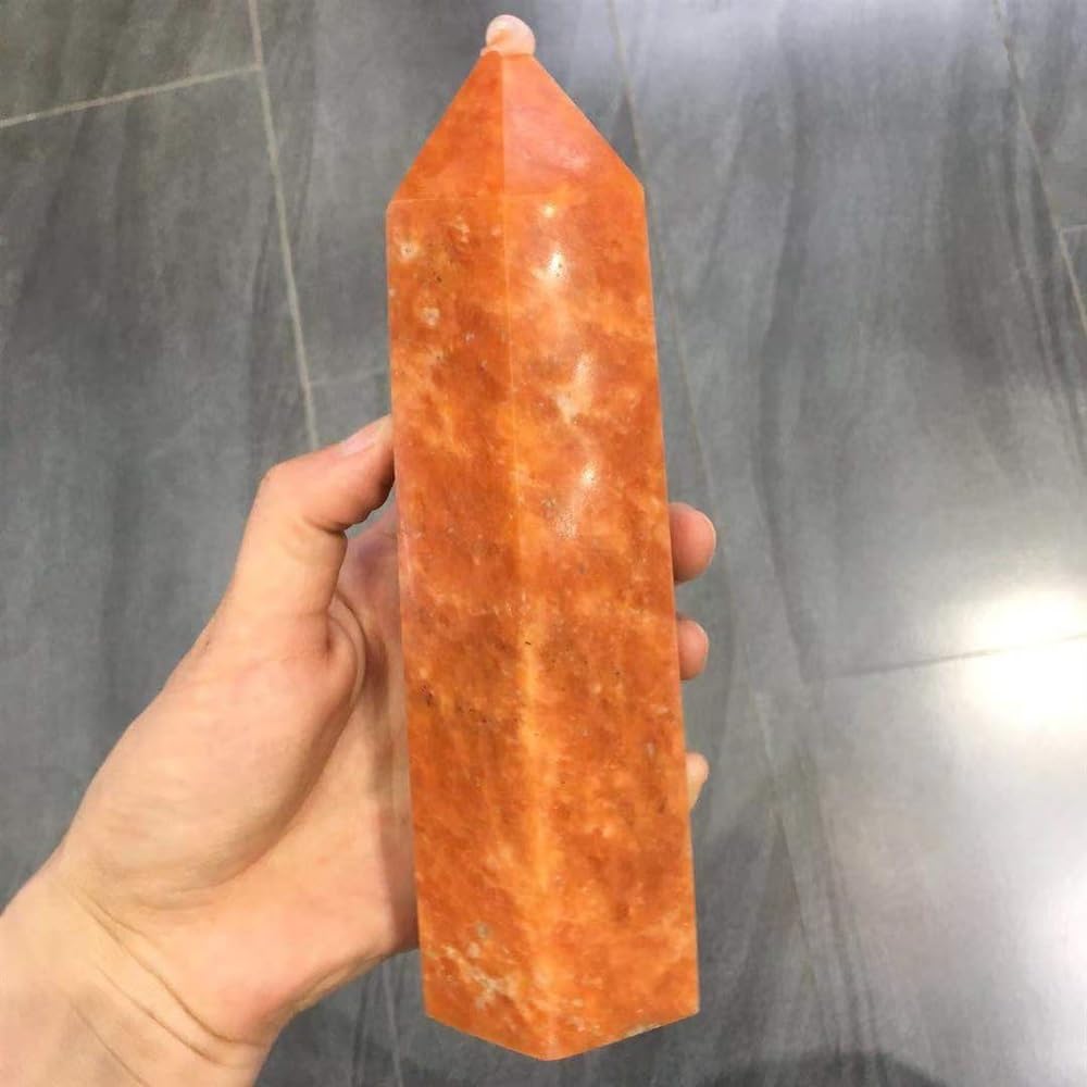 AtkitS Natural Golden Sun Crystal Quartz Tower Reiki Healing Home Jewel Room Decoration Garden Aquarium (Size 500-550g)