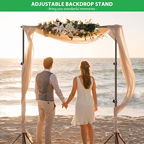 Hpusn Adjustable Backdrop Stand Kit 10Ft: Photo Video Studio For Wedding Party Stage Decoration, Background Support System Kit For Photography Studio With Clamp, Sand Bag, Carry Bag #TOP7