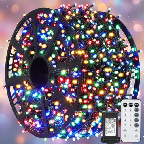 Weillsnow 328 FT 1000 LED Christmas Lights, 8 Lighting Modes