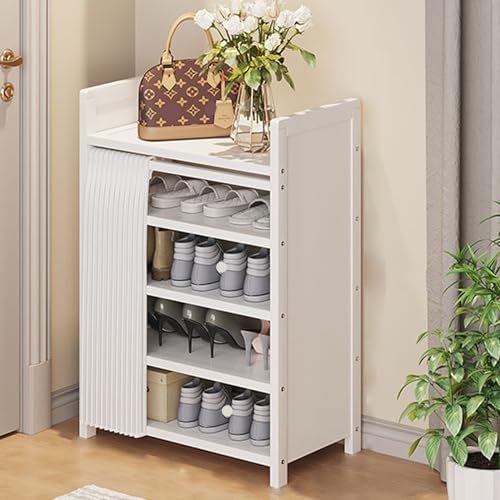 Organisateurs et rangements de chaussures pliants en bambou noble au fini naturel unique