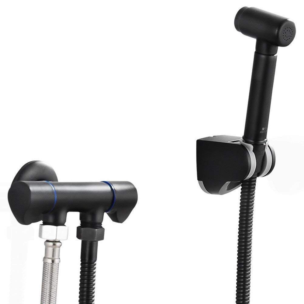 Pulvérisateur à main pour toilettes noir mat anti-fuite chic