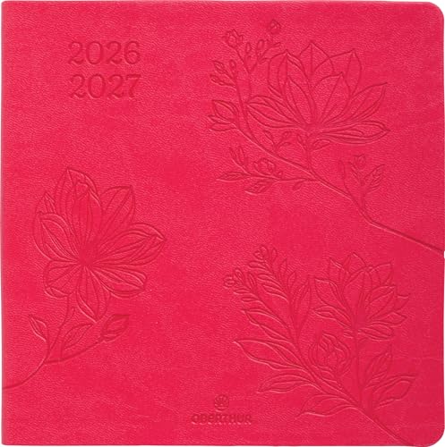 Agenda semainier Oberthur évitez la surcharge mentale grâce au format carré 16x16 rouge corail