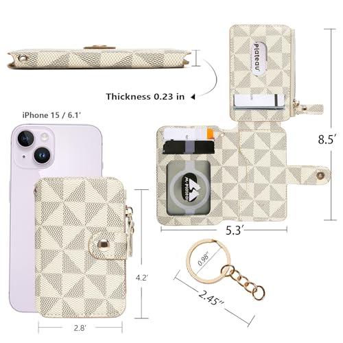 M-Plateau Card Cases, Leather Card & ID Cases,Credit Card Holder Wallet Small Card Case Wallet: Wallet Women Small Premium PU Leather, Slim Wallet for Travelling (off White)4