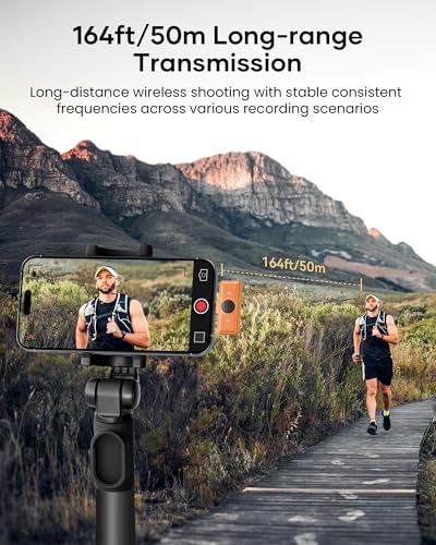 Image of Wireless Lavalier Microphone for iPhone iPad Android with Charging Case 80h Battery Life, Noise Cancellation, 164ft Range Plug-Play Clip On Lapel Mic for YouTube, Video Recording, Vlog (Orange