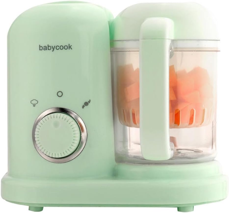 Baby Food Maker, Knobbed Baby Food Steamer, Baby Food Processor with Steaming and Grinding Functions, Split Design, Combination Detachable and Washable, Green