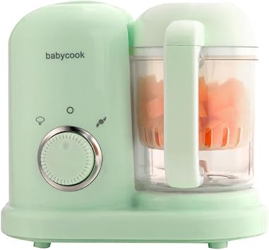 Baby Food Maker, Knobbed Baby Food Steamer, Baby Food Processor with Steaming and Grinding Functions, Split Design, Combination Detachable and Washable, Green