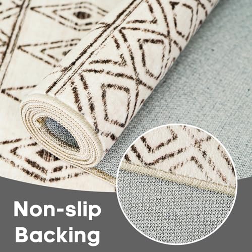 Tapete pequeño 2x3 lavable beige marroquí miniatura 7