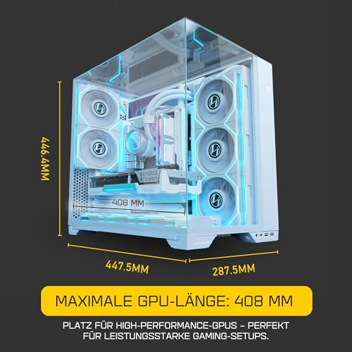 Image of Lian Li O11 Vision Compact ATX Mid-Tower Gaming PC Case - Aluminium & Tempered Glass White PC Case