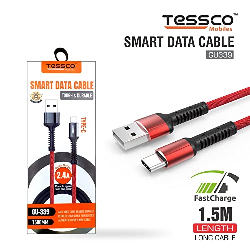 Image of (Tessco GU-339) Smart Data Cable C-Type-Red Color