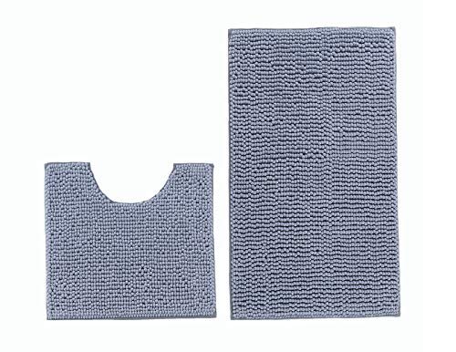 L.BAN Badematten-Set, 2-teiliges langes U-WC-Sockelmatte Weiche saugfähige Maschine Waschbar für Badezimmerdusche…